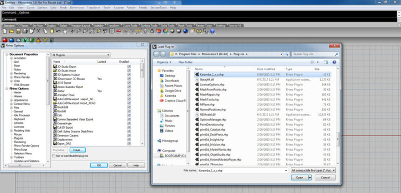 Rhino karamba plugin installation