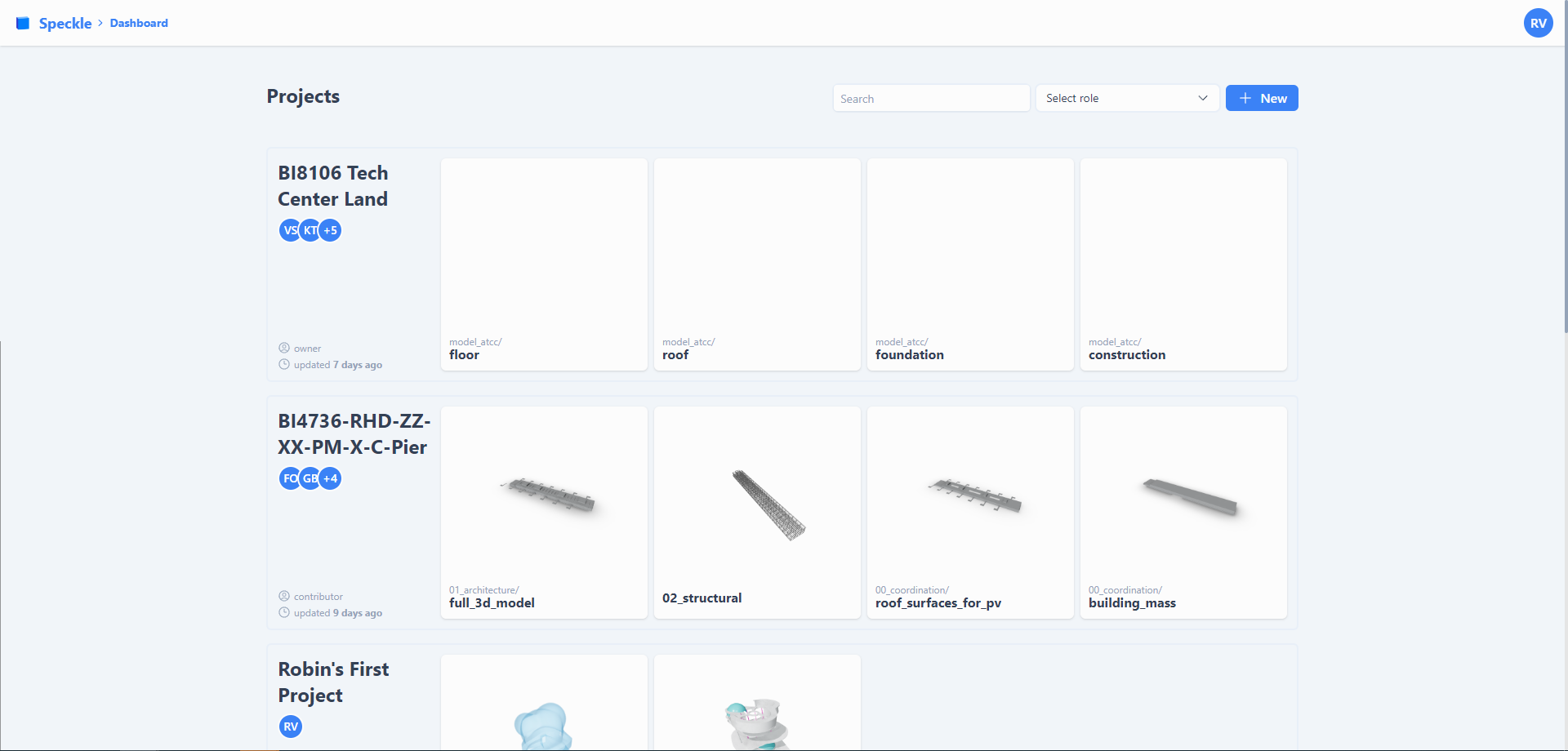 Speckle web environment