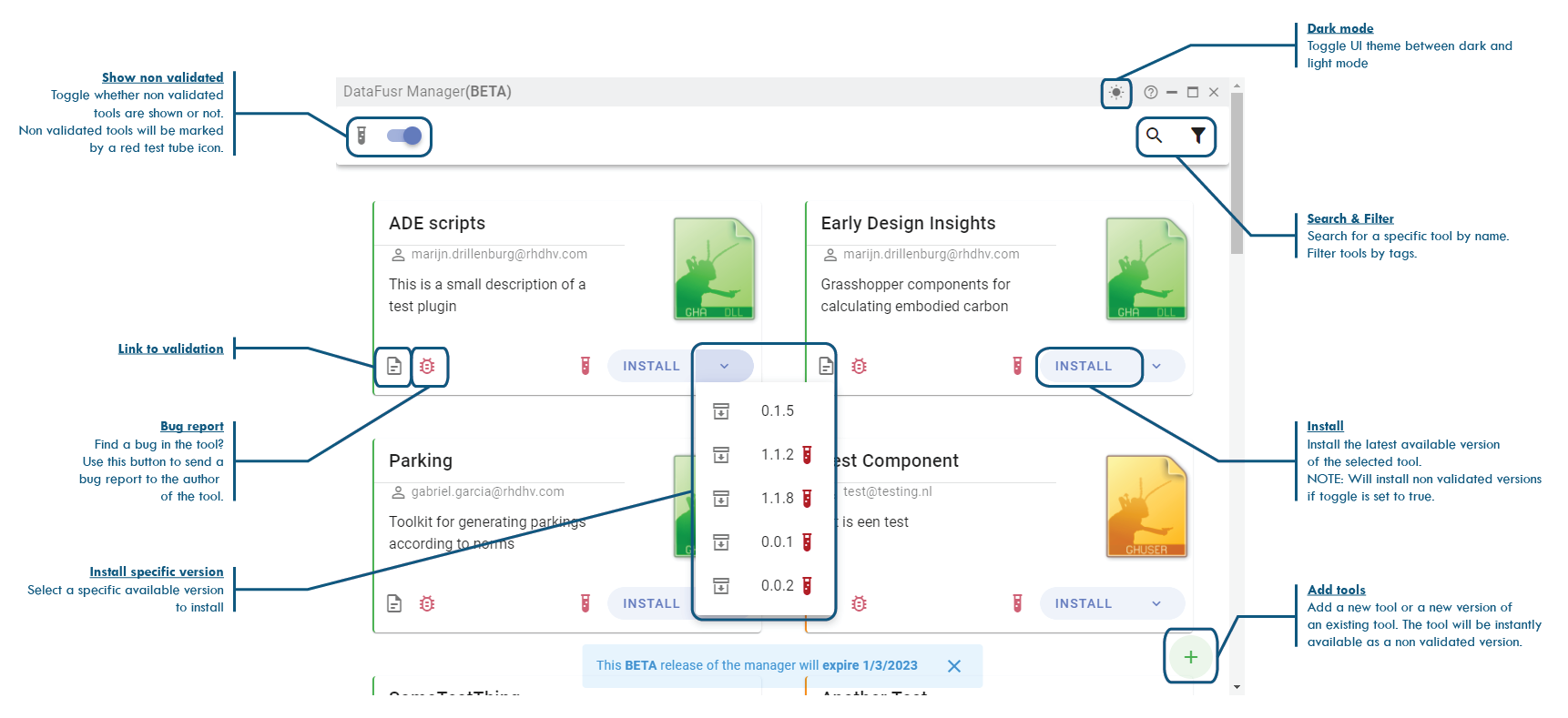 df manager interface